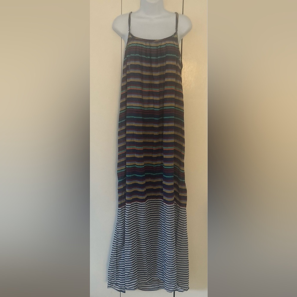 Lovestitch Multicolor Cotton Striped spaghetti strap Maxi Dress S/M